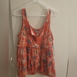 Absolutely Famous Womans Large Coral Sleeveless Top